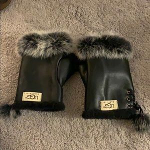 Ugh Fingerless Leather Gloves